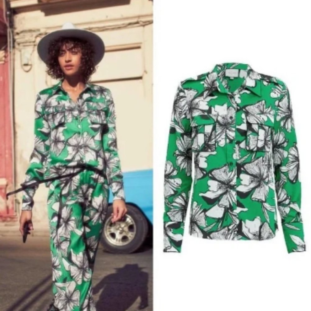 Alexis Sylvie Green Floral Blouse